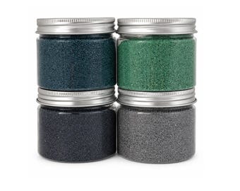 Coastal Palette Sand Set, Teal, Green, Slate Blue, Gray Violet (4 Jars)