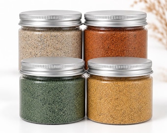 Hand-Dyed Quartz Sand Set, Earth Tones, Fall Decor, Boho Vase Filler (Set of 4)