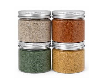 Hand-Dyed Quartz Sand Set, Earth Tones, Fall Decor, Boho Vase Filler (Set of 4)