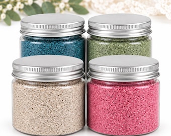 Coastal Bloom Sand Set, Turquoise, Sage, Pearl, Pink Quartz (4 Jars)