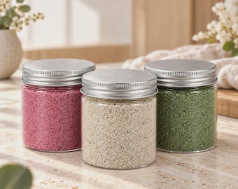 Wedding Unity Sand Set, Pink Green Ivory Quartz Sand Ceremony Kit (3 Jars)