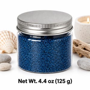 Hand-Tinted Quartz Sand, 20 Colors, Natural Decorative Filler (4.4 oz) Ocean Depth