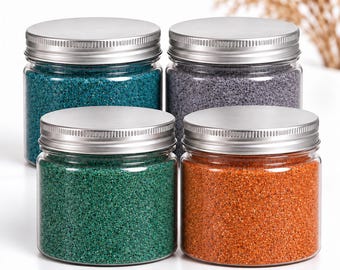 Coastal Treasures Sand Set, Teal, Violet, Green, Orange Quartz (4 Jars)
