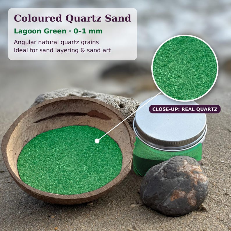 Hand-Tinted Emerald Green Quartz Sand, 4.4 oz Jar, Vase Filler, Holiday Decor bild 8