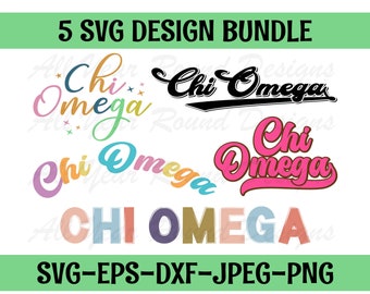 Chi Omega SVG PNG DXF Eps Jpg File Bundle, ChiO Sorority Greek Life Cut File For Cricut, Silhouette, Sublimation T-Shirt, Instant Download