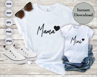 Mama Mini SVG PNG DXF Eps Jpg File, Gifts For New Mom, Mother's Day Gift For Cricut, Silhouette, Sublimation T-Shirt Design, Diy Shirt