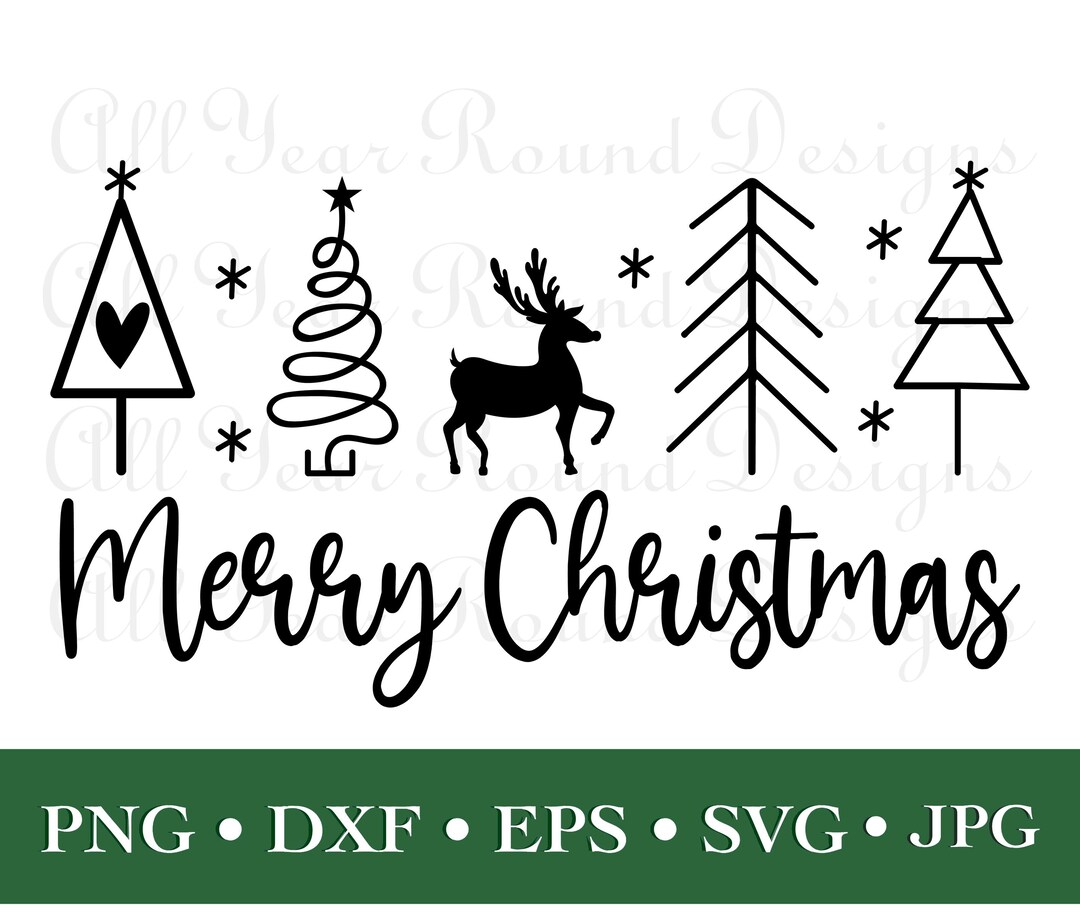 Merry Christmas SVG DXF PNG Eps Jpg File, Christmas Cut Files for ...