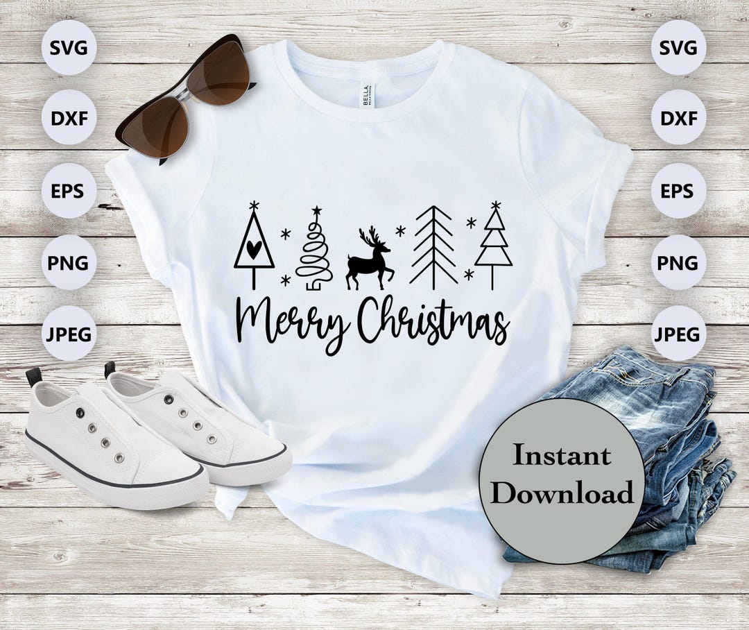 Merry Christmas SVG DXF PNG Eps Jpg File, Christmas Cut Files for ...
