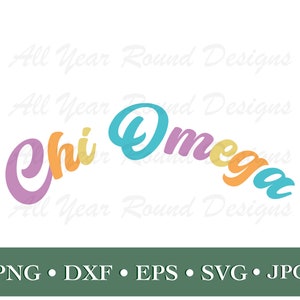 Chi Omega SVG PNG DXF Eps Jpg File, ChiO Sorority Greek Life Cut File For Cricut, Silhouette, Sublimation T-Shirt, Instant Download image 3