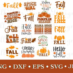 Fall SVG PNG DXF Eps Jpg File, Autumn Fall Thanksgiving Designs For Cricut, Silhouette, Sublimation T-Shirt, Instant Download