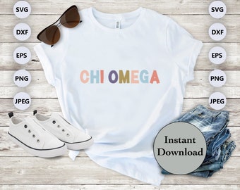 Chi Omega SVG PNG DXF Eps Jpg File, ChiO Sorority Greek Life Cut File For Cricut, Silhouette, Sublimation T-Shirt, Instant Download