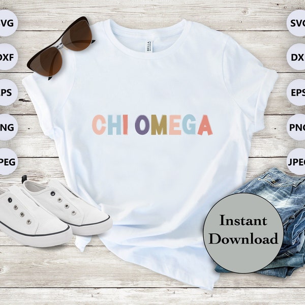 Chi Omega SVG PNG DXF Eps Jpg File, ChiO Sorority Greek Life Cut File For Cricut, Silhouette, Sublimation T-Shirt, Instant Download