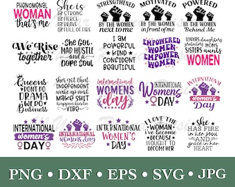 International Women's Day SVG PNG DXF Eps Jpg File Bundle, Women's Cut File Design For Cricut, Silhouette, Scan N Cut, Sublimation Shirt
