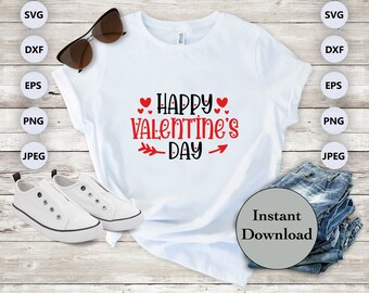 Valentine SVG PNG DXF Eps Jpg File Bundle, Valentines Day Cut Files For Cricut, Silhouette, Sublimation Diy T-Shirt Design, Instant Download