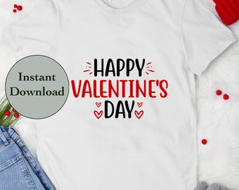 Valentine SVG PNG DXF Eps Jpg File Bundle, Valentines Day Cut Files For Cricut, Silhouette, Sublimation Diy T-Shirt Design, Instant Download