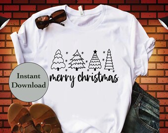 Merry Christmas SVG DXF PNG Eps Jpg File, Christmas Cut Files For Cricut, Silhouette, Scan N Cut, Diy T-Shirt