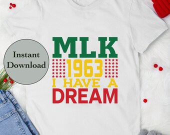 MLK SVG PNG Dxf Eps Jpg File, Martin Luther King Jr Cutting Files For Cricut, Silhouette and Sublimation T-Shirt Design