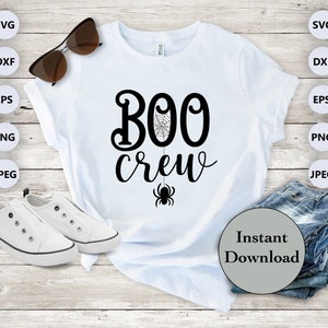 Boo Crew SVG PNG DXF Eps Jpg File, Halloween Spooky Clip Art Design For Cricut, Silhouette, Sublimation T-Shirt, Instant Download