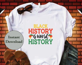 Black History Month SVG PNG Dxf Eps Jpg File, Black History Is World History Cut Files For Cricut, Silhouette, Sublimation T-Shirt Design