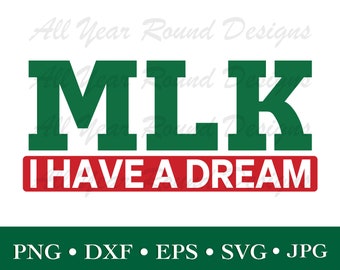 MLK SVG PNG Dxf Eps Jpg File, Martin Luther King Jr Cutting Files For Cricut, Silhouette and Sublimation T-Shirt Design