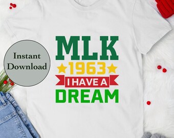 MLK SVG PNG Dxf Eps Jpg File, Martin Luther King Jr Cutting Files For Cricut, Silhouette and Sublimation T-Shirt Design