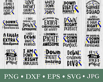 Down Syndrome Awareness Day Bundle SVG PNG Jpg DXF Eps Files, Down Syndrome Cuttable T-Shirt Files For Cricut, Silhouette, Sublimation