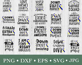 Down Syndrome Awareness Day Bundle SVG PNG Jpg DXF Eps Files, Down Syndrome Cuttable T-Shirt Files For Cricut, Silhouette, Sublimation