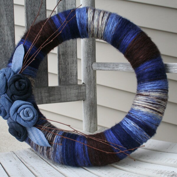 Yarn Wreath/Everyday/Denim/Jeans/Branches