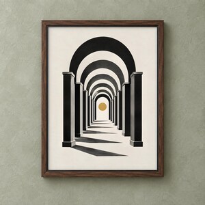 Colonnade Rhythm Poster Arcade Geometric Wall Art Poster & Canvas