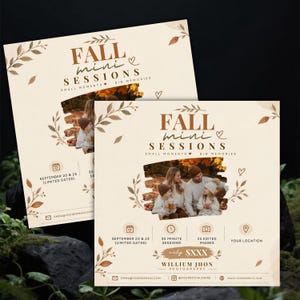 Fall Mini Session Template,Editable Photography Marketing Flyer,Autumn Photo Session,Digital Download,DIY Text