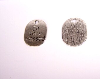 Antique Silver So Very Blessed Charms Jewelry Supplies Beads and Craft supplies Jewelry Making