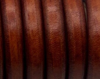 10x6mm 1 Meter Regaliz Leather Oval 10X6mm MEDIUM BROWN Jewelry Supplies Beads and Craft supplies Jewelry Making