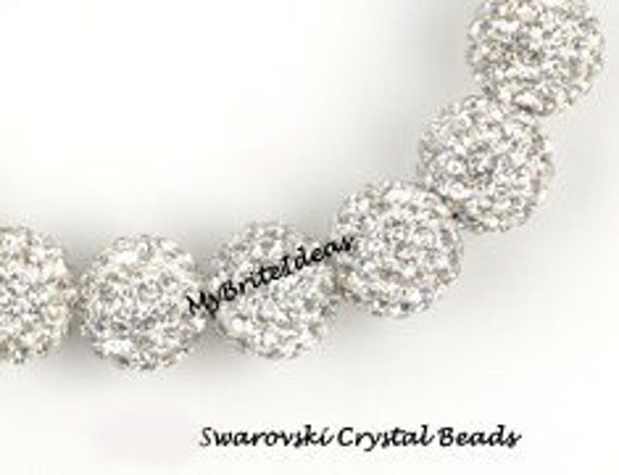 5 Crystal 12mm Swarovski Crystal Disco Ball Beads aka Pave Rhinestone Disco Ball Beads Jewelry Supplies and Beads and Craft supplies