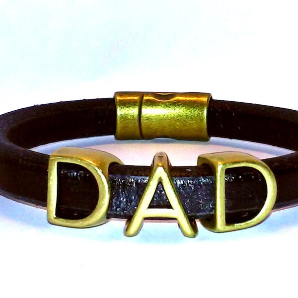 DIY KIT - Regaliz Bracelet - Leather Bracelet project for Dad-  Great for Father's Day - Jewelry and Craft supplies Beads