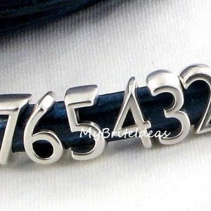 10x6mm NEW NUMBER Sliders - fits 10mmx6mm Regaliz Leather Jewelry Supplies Beads and Craft supplies Jewelry Making