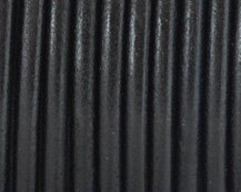 BLACK 4.5mm Round Greek Leather (3 feet) - Beads Jewelry Supplies Crafting Supplies Jewelry Making