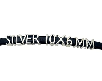 10x6mm Alphabet Sliders - fits 10mmx6mm Regaliz Leather Jewelry Supplies and Beads Jewelry Supplies Crafting Supplies Jewelry Making