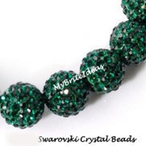 BEST QUALITY 5 Dark Green 8mm Swarovski Crystal Elements Pave Rhinestone Disco Beads Jewelry Supplies Crafting Supplies Jewelry Making image 2