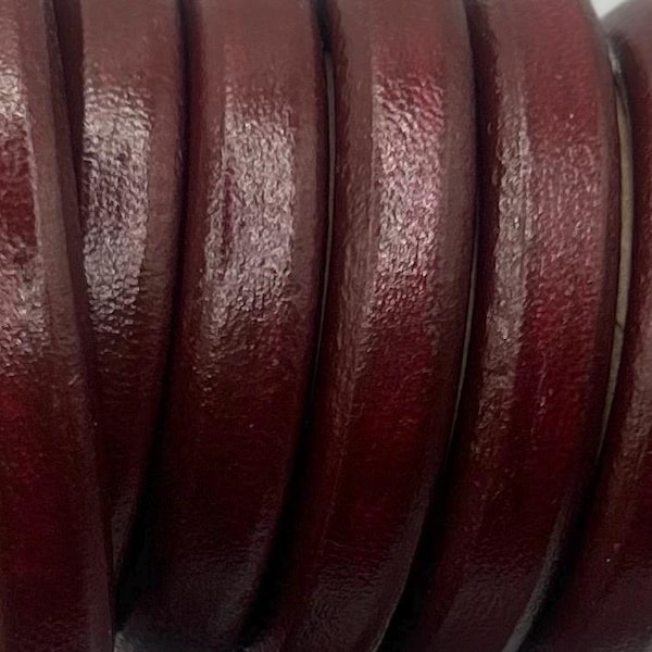 10x6mm 1 Meter Regaliz Leather Oval 10X6mm BURGUNDY Jewelry Supplies Beads and Craft supplies Jewelry Making