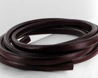 10x6mm 8 inches Regaliz Leather Oval 10X6mm BURGUNDY Jewelry Supplies Beads and Craft supplies Jewelry Making