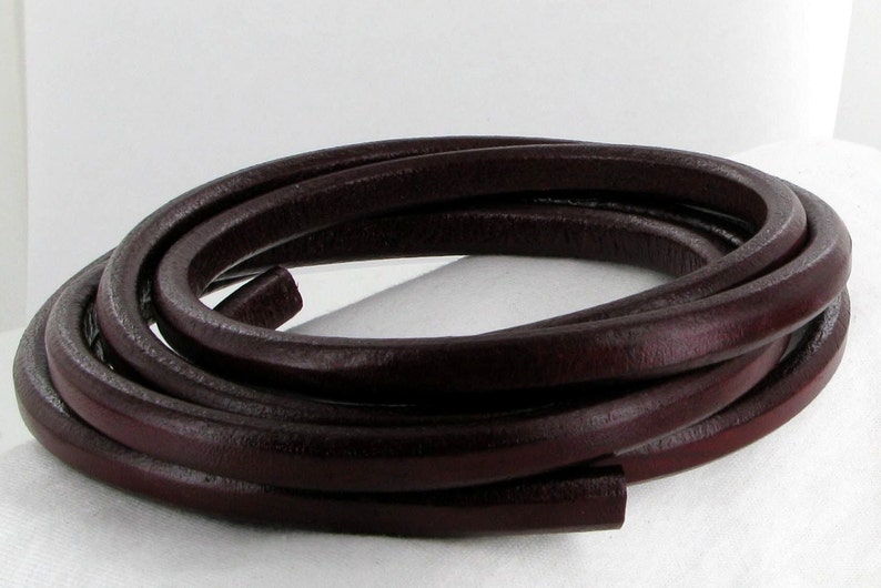 10x6mm 8 inches Regaliz Leather Oval 10X6mm BURGUNDY Jewelry Supplies Beads and Craft supplies Jewelry Making image 1