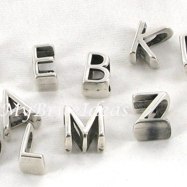 10x6mm Alphabet Sliders - fits 10mmx6mm Regaliz Leather Jewelry Supplies and Beads Jewelry Supplies Crafting Supplies Jewelry Making