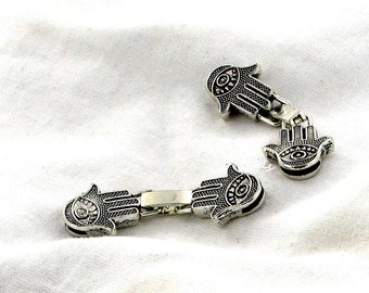 Flat Hamsa Clasps Latch Clasp - fits 10mmx2mm Licorice Leather - Beads Jewelry Supplies Crafting Supplies Jewelry Making