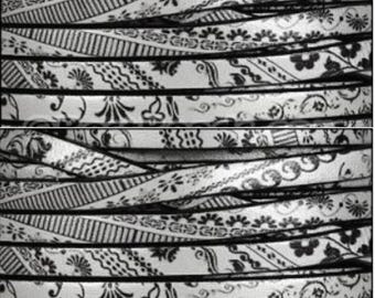 NUEVO Cuero plano con patrón floral de granito de 5 x 2 mm - 16 pulgadas - Cuentas, suministros de joyería, suministros para manualidades, fabricación de joyas