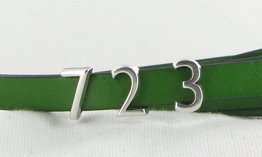 FLAT NUMBER Sliders - fits 10mmx2mm Regaliz FLAT Leather - Beads Jewe…