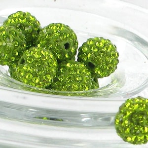 BEST QUALITY 5 Lt. Olivine 8mm Swarovski Crystal Elements   aka Pave Rhinestone