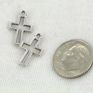 Antique Silver TINY Crosses  Charms - Beads Jewelry Supplies Crafting Supplies Jewelry Making