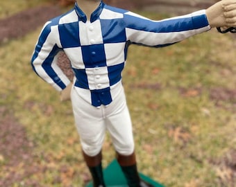 Famous Silks Lawn Jockey - Heirloom, Hand-Painted, Cast Stone, Iconic Racing Silks