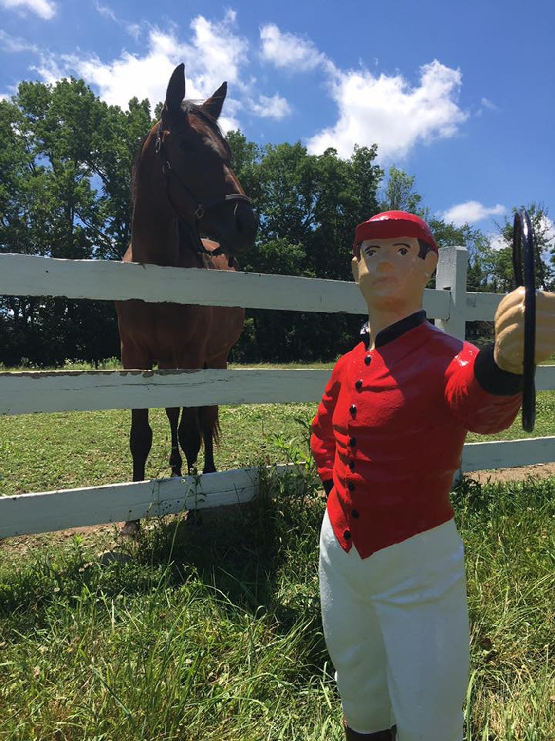 Classic Painted Lawn Jockey Etsy