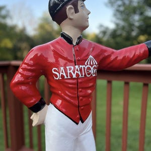 Custom Cast Stone Lawn Jockey – Hand-Painted Heirloom Equestrian Statue – Luxury Outdoor Art by See Your Colors